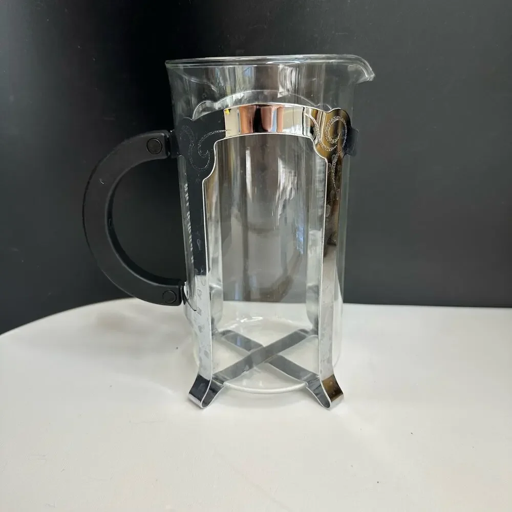 Starbucks French Press Pitcher Etched Glass 4-Cup Chrome Coffee Maker